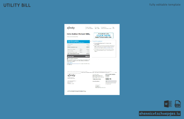 USA Xfinity-Stromrechnung – Beispieltext (Vorschau)